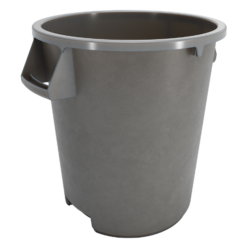 Carlisle 84101023 Bronco Round Waste Bin / Food Container, Gray, 10 gal.