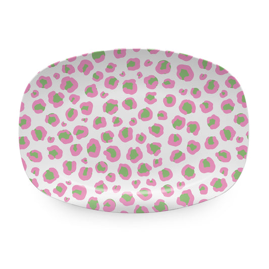 Cheetah Pink and Green Platter