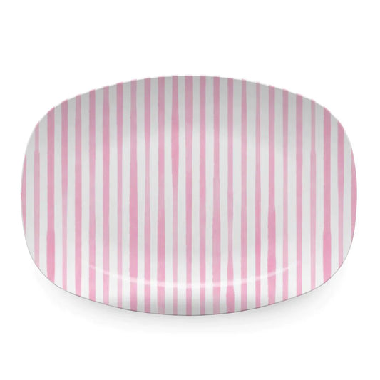 Pink Simple Stripes Platter